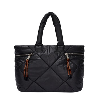 Rhomboid Quilted Double Side Pocket Tote Bag