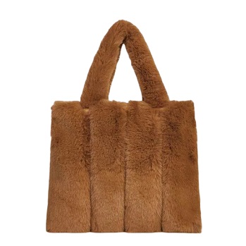 Quilted Teddy Fake Fur Tote Bag