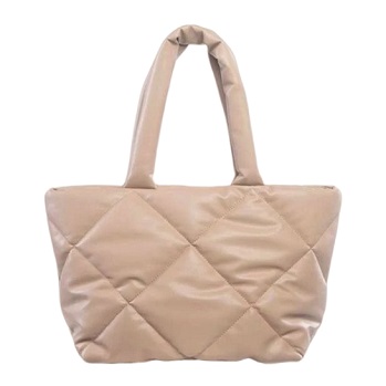 Rhomboid Quilted Solid Colour Simple Style Shopper Bag