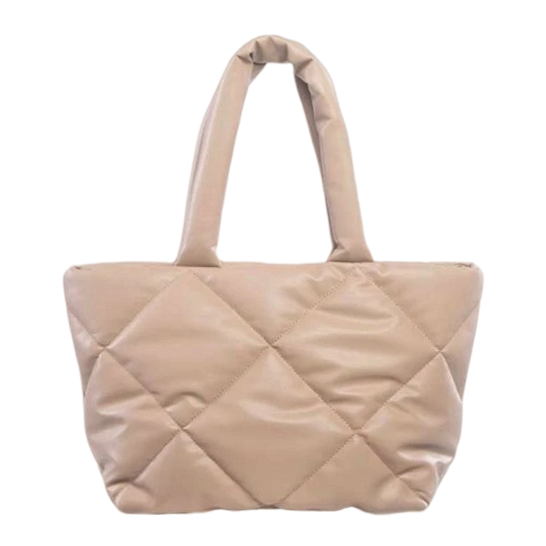 Rhomboid Quilted Solid Colour Simple Style Shopper Bag
