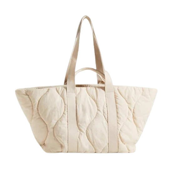Geometry Quilted Nylon Shopper Bag