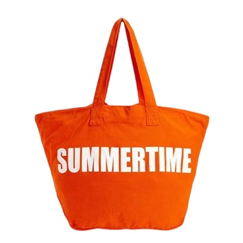 Letter Printed Canvas Beach Bag