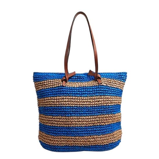 Knotted Contrast Colour Paper Woven Bag