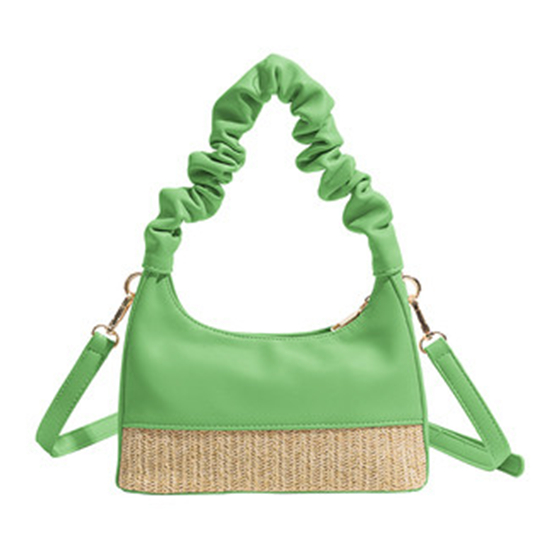 Ruffle Handle Contrast Colour Patchwork Crossbody Bag