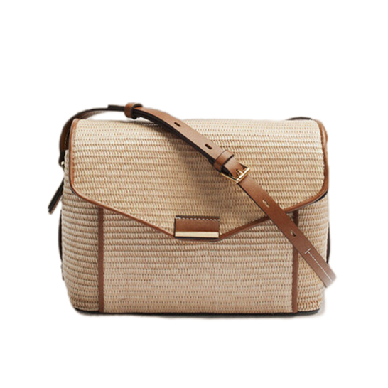 Flap Crossbody PP Straw Woven Bag