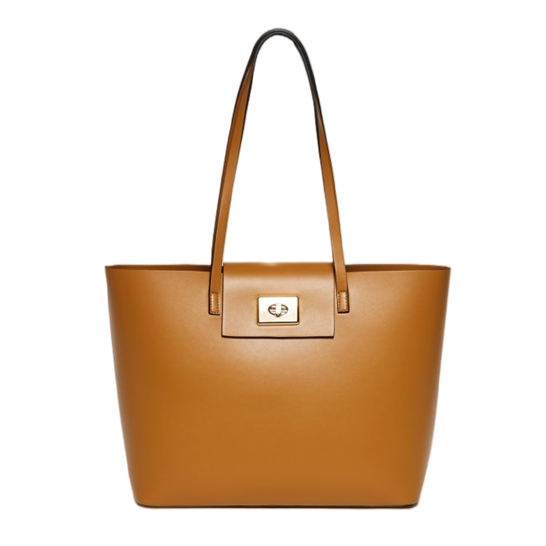 Solid Colour Spin Lock Buckle Shopper Bag
