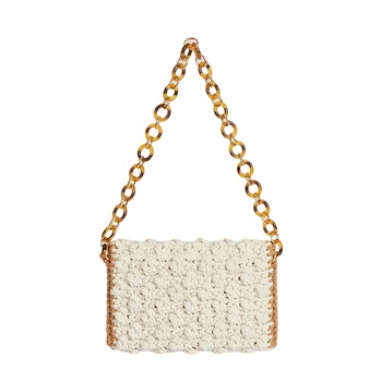 Acrylic Chain Strap Cotton Woven Bag