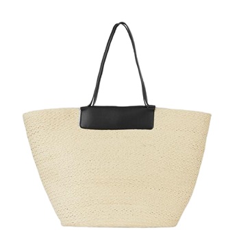 Contrast Colour Paper Woven Shopper Bag