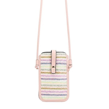 Rivet Buckle Contrast Colour PP Straw Woven Long Strap Bag