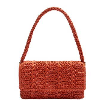 Solid Colour Simple Style Paper Woven Bag