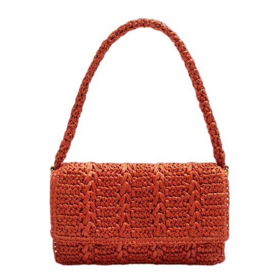 Solid Colour Simple Style Paper Woven Bag