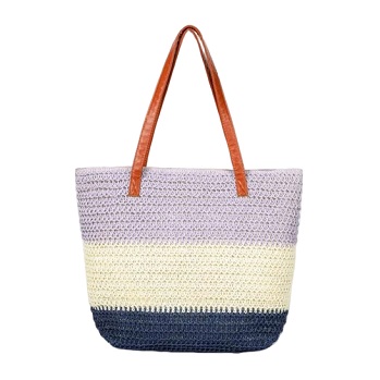 Contrast Colour Paper Woven Shoulder Bag