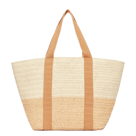 Contrast Colour Patchwork Paper Woven Bag