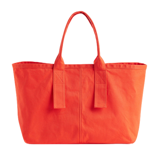 Solid Colour Big Canvas Shopper Bag