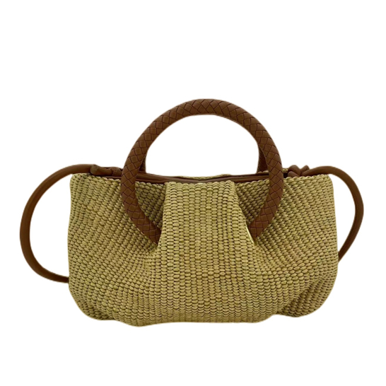 Ruffle PP Straw Woven Bag