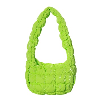 Fluorescent Quilted Ruffle Shoulder Bag