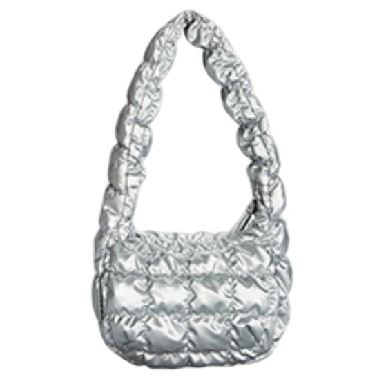 Fluorescent Quilted Ruffle Shoulder Bag