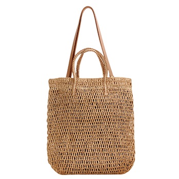 Solid Colour Simple Style Paper Woven Bag