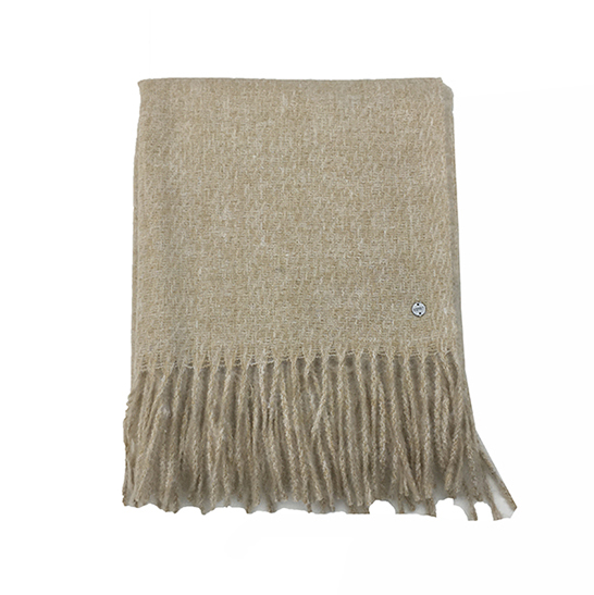 Plain Color Clipped Bristle Woven Scarf