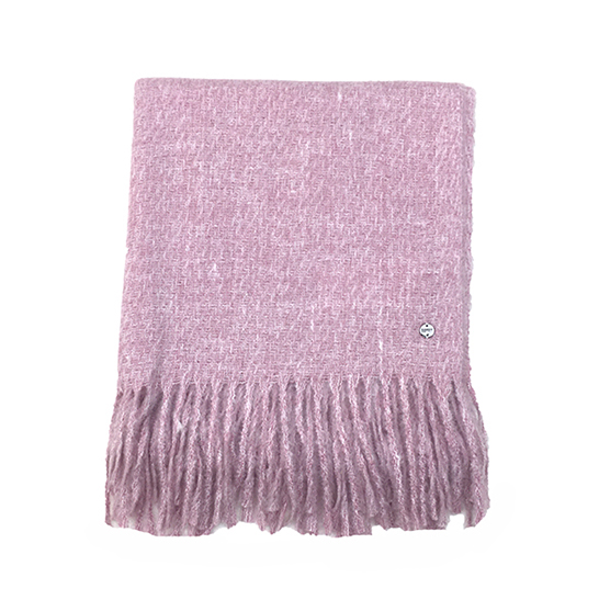 Plain Color Clipped Bristle Woven Scarf