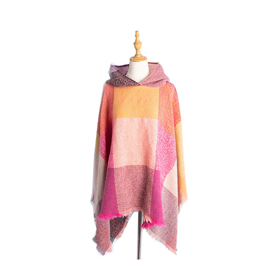 Multicolored Check Woven Shawl