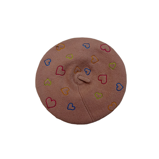 Heart Embroidered Beret