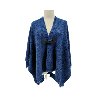 Knitted Shawl With Horn Buckle