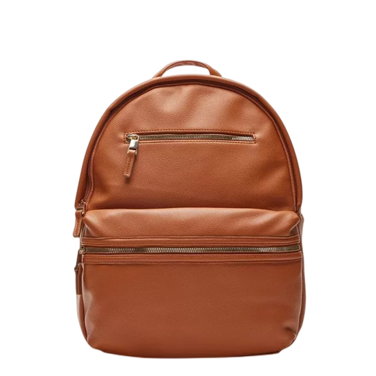 Zipper Closure PU Backpack