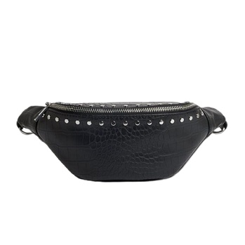 Rivets Decor Croc Finish Fanny Pack