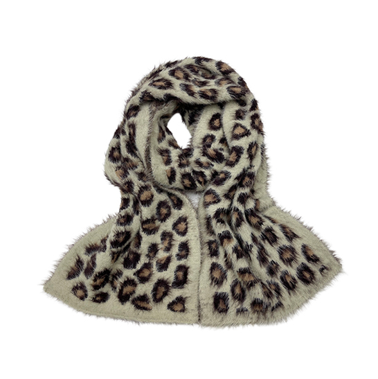 Heavy brushed Leopard Jacquard Scarf