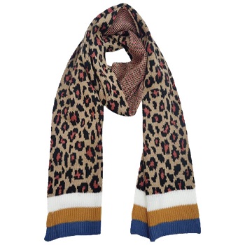 Knitted Leopard Jacquard Scarf