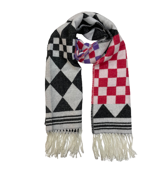 Checkerboard woven Jacquard  Scarf