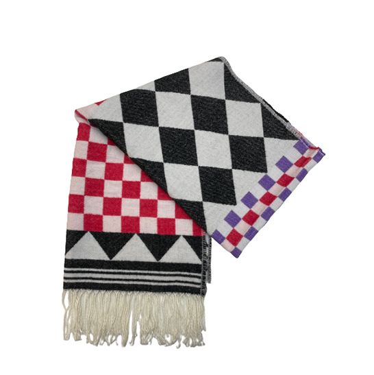 Checkerboard woven Jacquard  Scarf