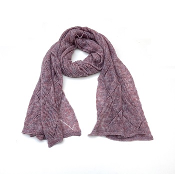 Diamond Cutout Knitted Scarf