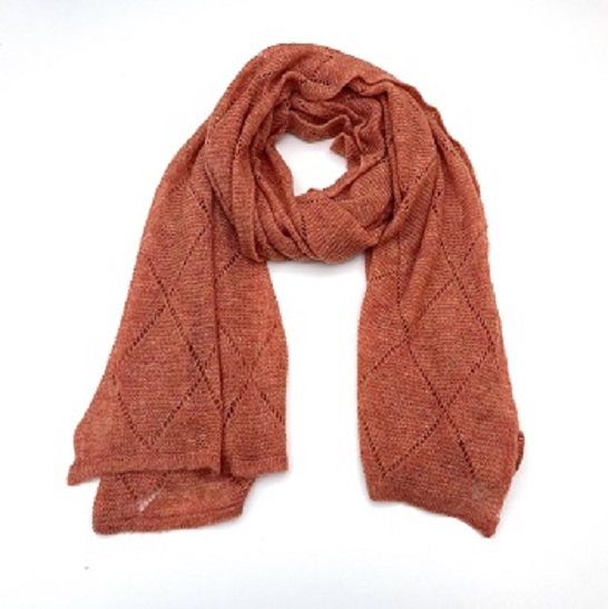 Diamond Cutout Knitted Scarf