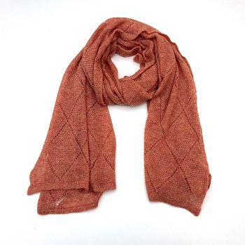 Diamond Cutout Knitted Scarf