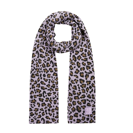 Wool-blend Knit Leopard Scarf