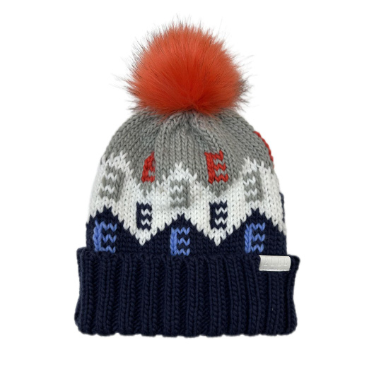 Women Character Knit Beanie With Pompom