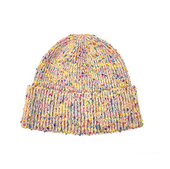 Women Knit Beanie With Colorful Decoration