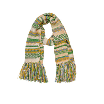 Icelandic Wool Knit Scarf With Tassels