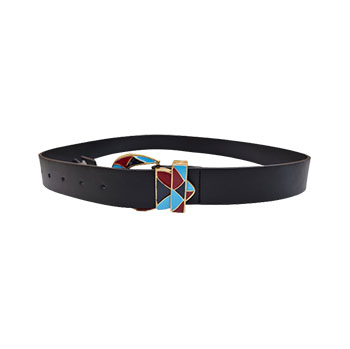 Women Belt with Geometric Buckle