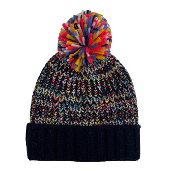 Knit Blended Beanie with Pompom