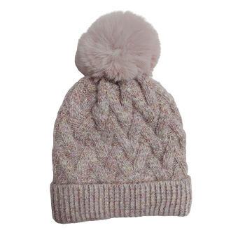 Women Knit Hat With Pompom