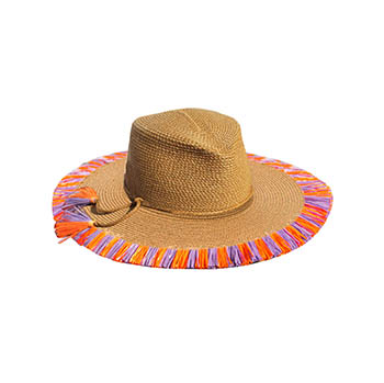 PP STRAW HAT WITH CONTRAST EDGE