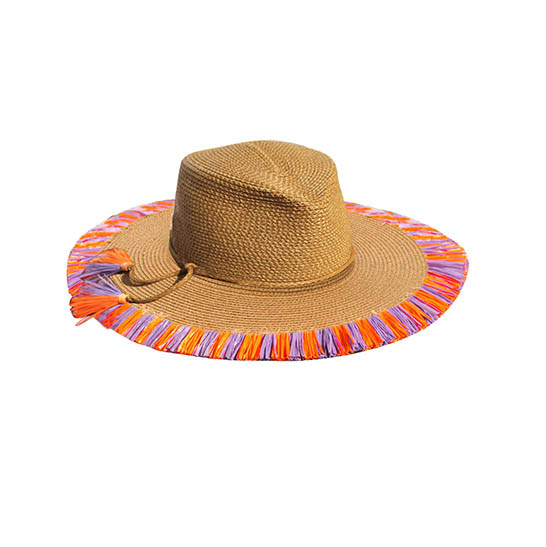 PP STRAW HAT WITH CONTRAST EDGE