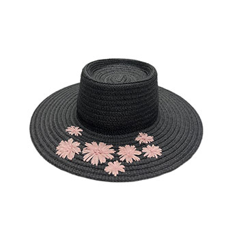 Straw Hat WITH Flower Embroidery