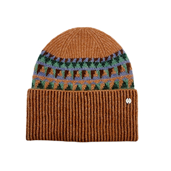 Mohair-blend Geometric Jacquard Knit Hat