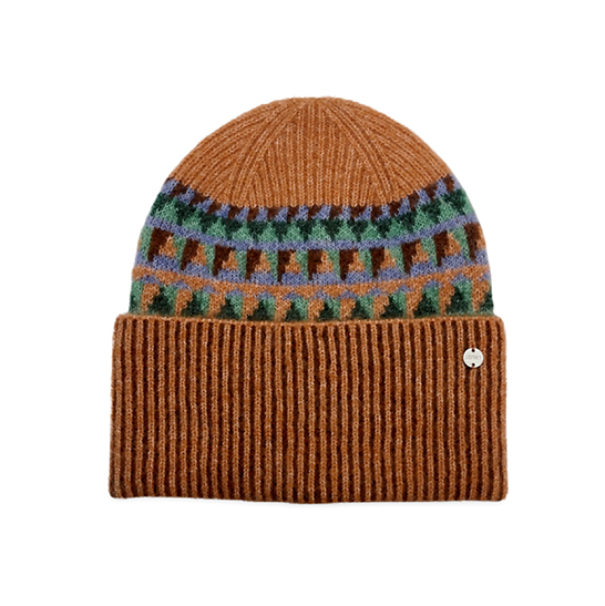 Mohair-blend Geometric Jacquard Knit Hat