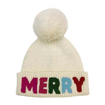 Christmas Letter Embroidered Knitted Hat