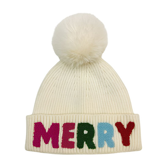 Christmas Letter Embroidered Knitted Hat